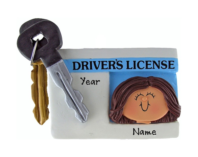Personalized New Driver Christmas Ornament - Driver's License Ornament -  Custom Gift For Teenage Girl - New Car Keys Personalized Ornament
