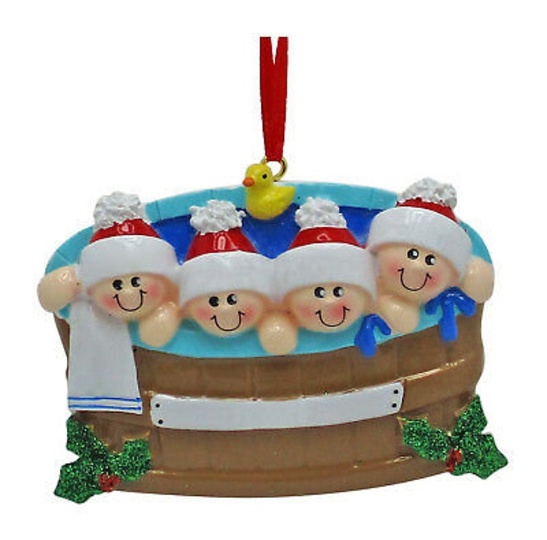 Personalized Hot Tub Family of 4 Christmas Ornament / Hot Tub | Etsy