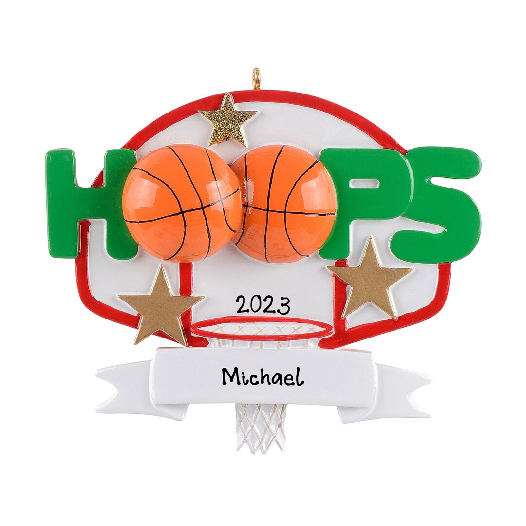 Personalized Basketball Backboard & Ball Christmas Ornament, 2023