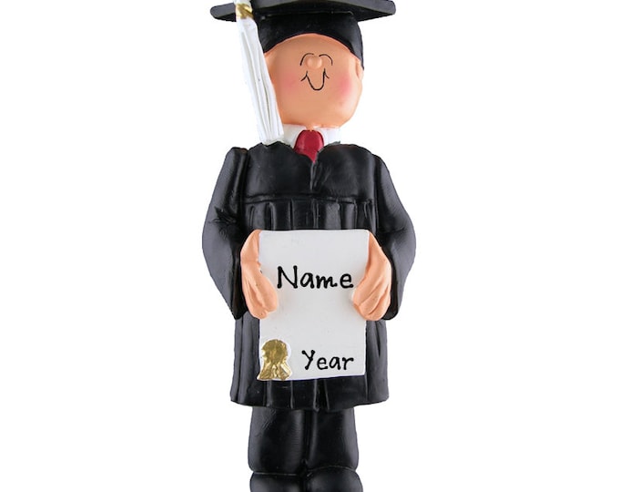 Graduate Personalized Ornament - Graduate Boy Ornament - College Grad Gift - Class of 2025 Graduate Christmas Ornament - College Graduation