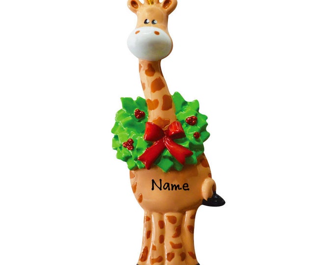 Giraffe Christmas Ornament Personalized - Kids Zoo Animal Ornament - Toddlers Giraffe Ornament With Name - Custom Giraffe Gift For Grandkids