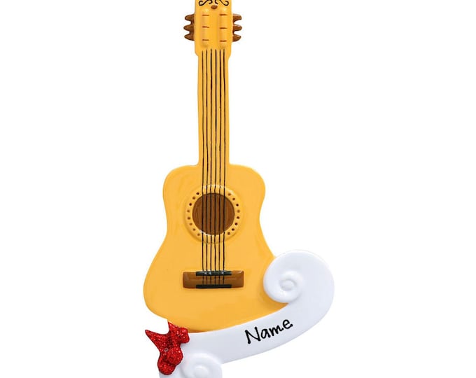 Classic Guitar Ornament - Personalized Acoustic Guitar Ornament - Custom Music Ornament - Gift For Guitarist - Christmas Ornament With Name