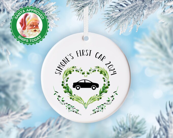 My First Car Ornament, Personalized New Car Ornament 2025 - Christmas Ornament New Driver - Custom New Driver Gift - New Car Owner Keepsake