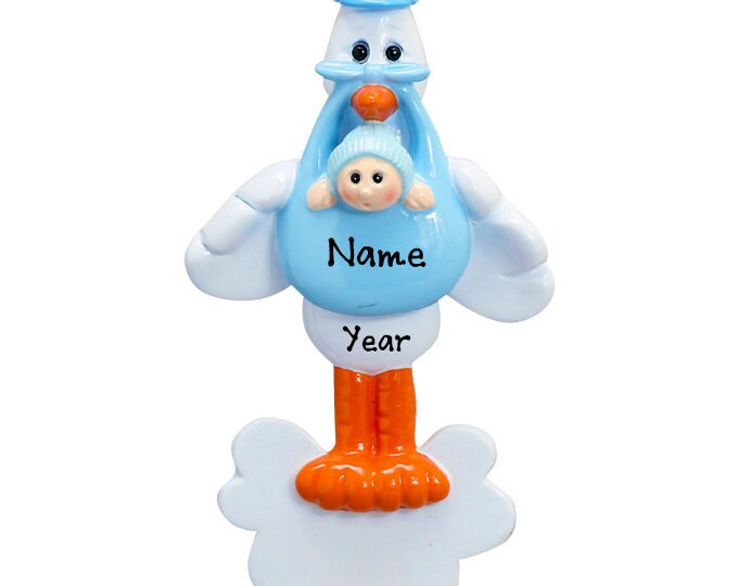 Baby's First Christmas Ornament - Personalized First Christmas Girl Ornament - Custom Baby Girl Ornament 2025 - Baby Bay Stork Arrival
