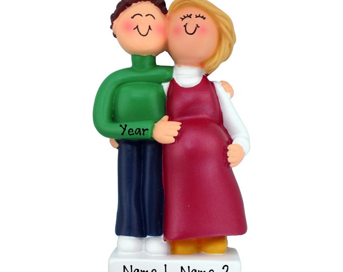 Expecting Couple Ornament - Expecting Baby Ornament - Pregnant Couple Expecting Baby - Parents To Be Gift - Pregnancy Christmas Ornament