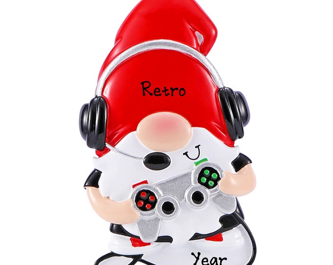 Personalized Gamer Ornament – 2025 Gnome Video Gamer Christmas Ornament – Custom Gaming Ornament With Teen Boy Name - Game Controller Gift
