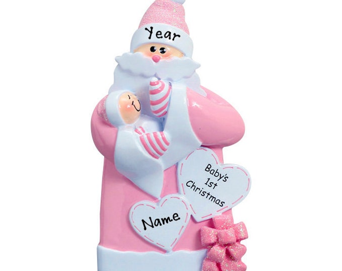 Personalized Babys First Christmas Ornament - 1st Christmas Baby Girl Ornament, Custom Christmas Keepsake, Shower Gift for Newborn Baby Girl