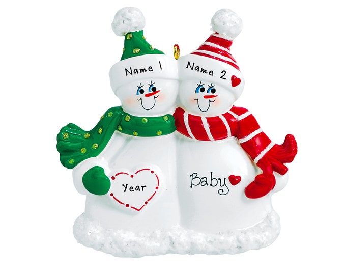 Expecting Baby Ornament - Couple Expecting Baby - Pregnant Mom 2025 Baby Announcement With Name - Couple Personalized Pregnancy Ornament