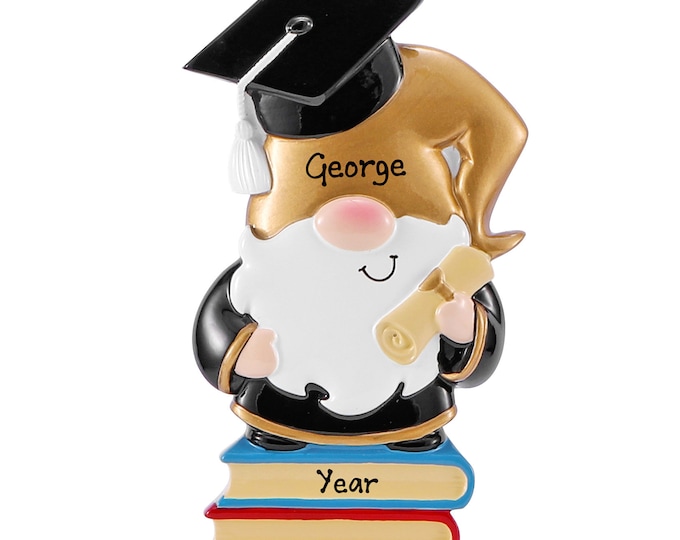 Personalized Graduation Ornament – Class of 2025 Graduate Ornament, Gnome Graduate Ornament, College Graduation Gift, Class of 2025 Diploma
