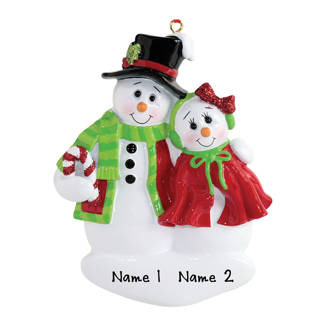 Personalized Couple Ornament - Classic Snowman Christmas Couple - Our ...
