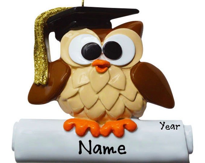 Personalized Graduation Ornament - Class of 2025 Graduation Cap and Diploma Ornament College Graduation High School Grad Graduate Gift