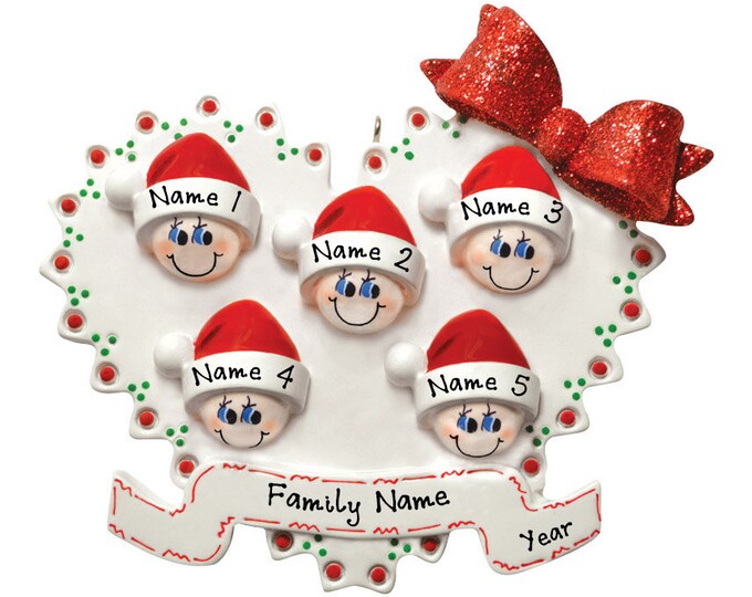 Grandparents Family Christmas Ornament Personalized 2024  - Our 5 Grandkids Christmas Ornament - Personalized Gift For Grandparents