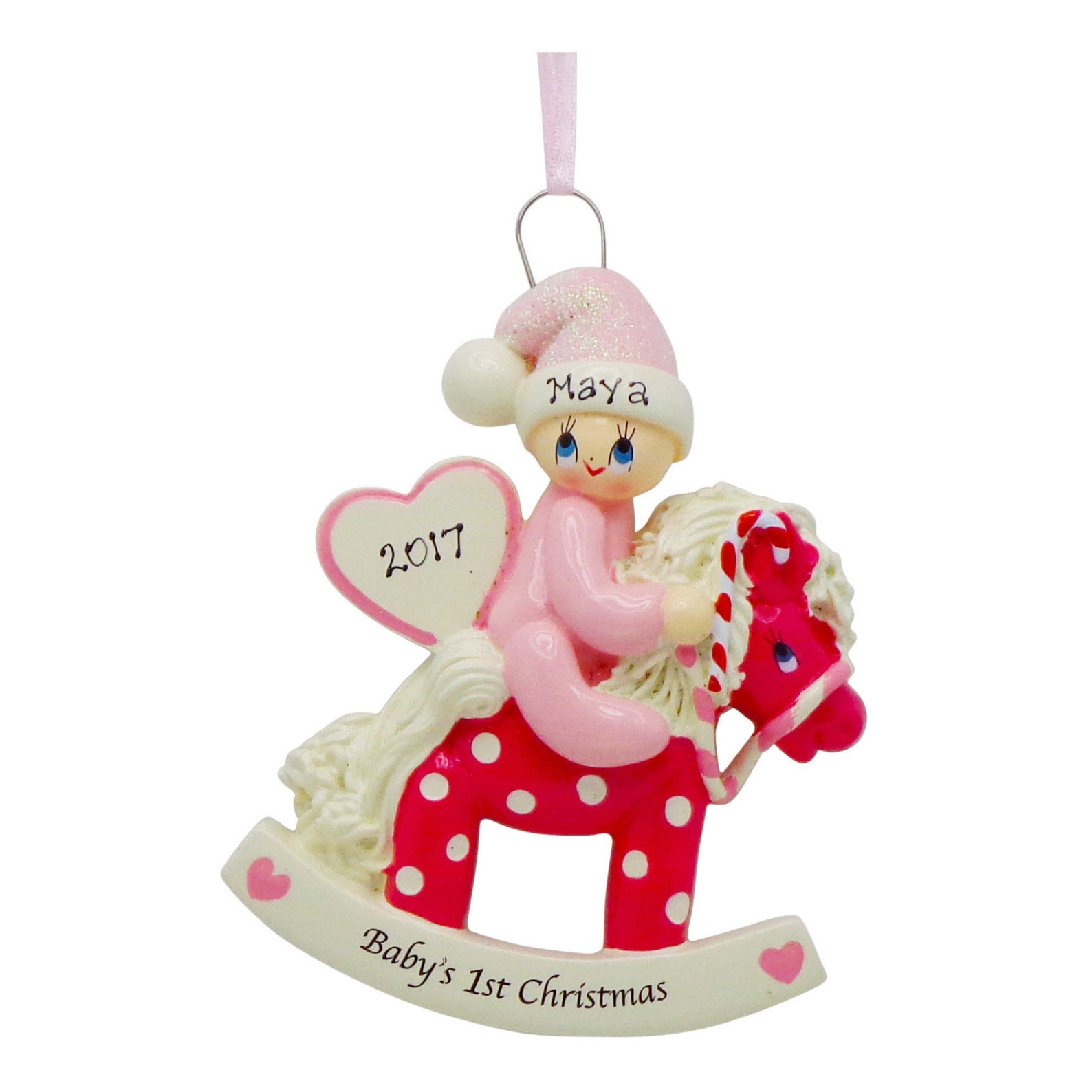 PERSONALIZED Baby Girl First Christmas Tree Ornament Rocking Etsy