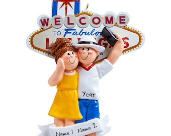 2026 Las Vegas Trip Ornament - Couple's Christmas Vacation Ornament, World Traveler's Ornament, Las Vegas Cute Couple Custom Gift With Name