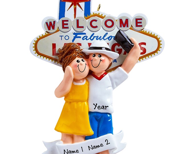 2023 Las Vegas Trip Ornament - Couple's Christmas Vacation Ornament, World Traveler's Ornament, Las Vegas Cute Couple Custom Gift With Name