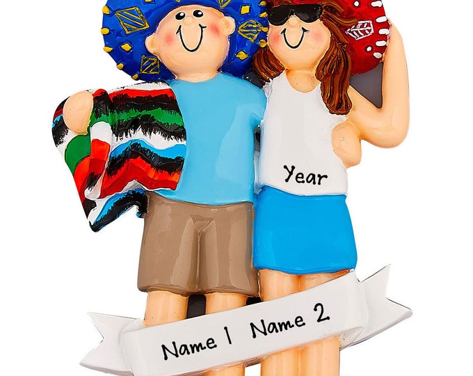 Mexico Vacation Ornament - Couple's Christmas Ornament, World Traveler Ornament, Vacation Couple Ornament, Personalized Keepsake Ornament