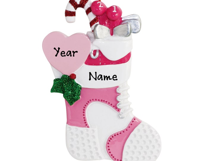 Golf Bag Ornament - Personalized Golf Bag Ornament - Pink Golf Bag - Golf Club Bag Ornament - Personalized Christmas Gift For Girl Golfer