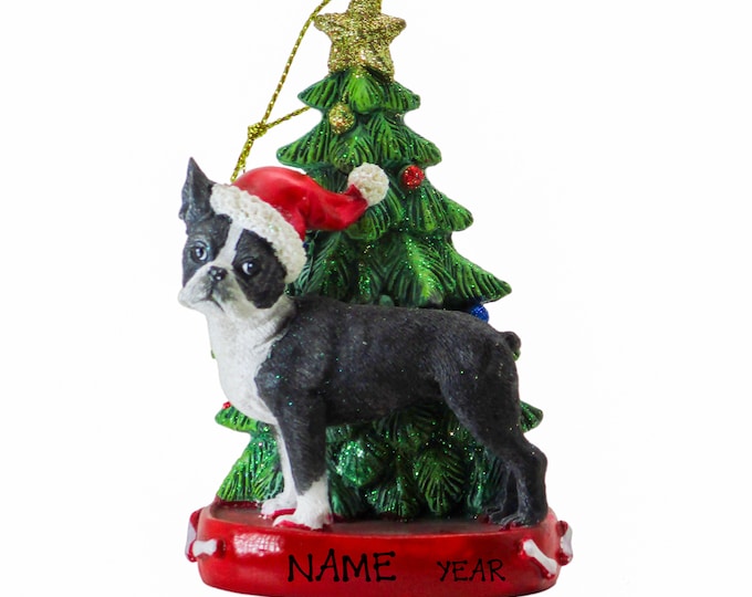 Boston Terrier Personalized Christmas Ornament - Dog Memorial Ornament - Memorial Gift For Pet Lovers 2025 Personalized Family Dog Ornament