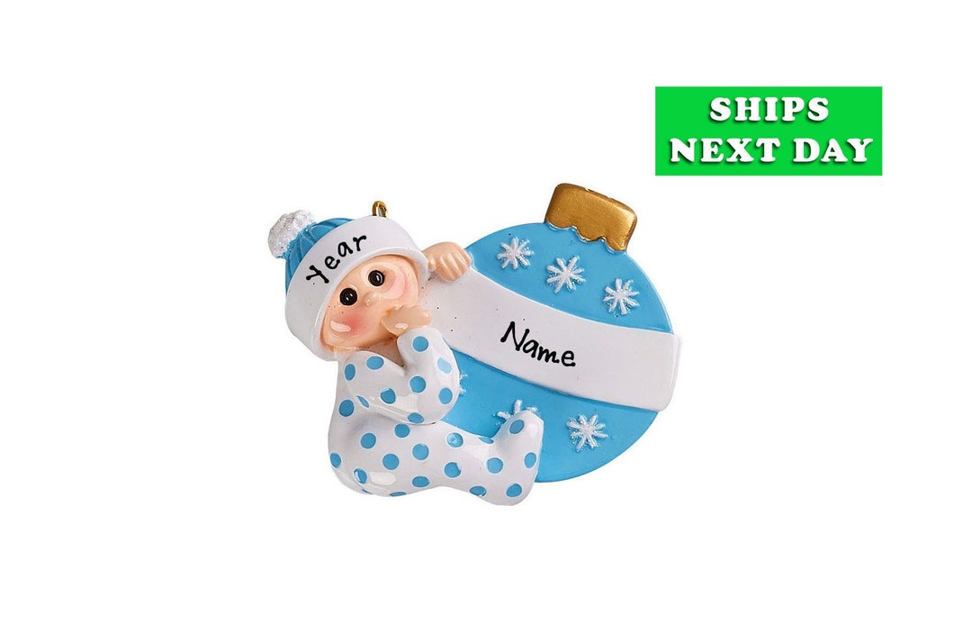 Personalized Baby Boy 1st Christmas Ornament Personalized Baby 1st