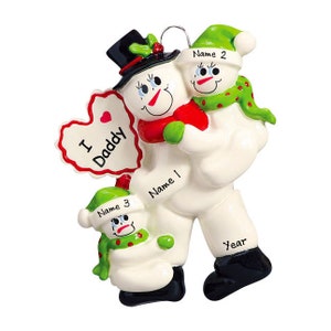 Single Parent Dad and 2 Kids Personalized Ornament - Single Dad and Daughter Ornament, Single Dad and Son Christmas Ornament - Dad Gift