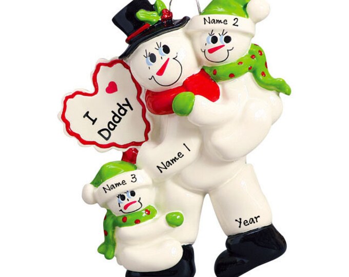 Single Parent Dad and 2 Kids Personalized Ornament - Single Dad and Daughter Ornament, Single Dad and Son Christmas Ornament - Dad Gift