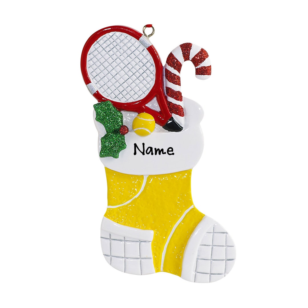 Tennis Stocking Ornament / Personalized Tennis Player Ornament Etsy