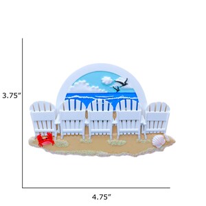 Personalized Beach Chair Ornament - Girl's Beach Trip - Family of 5 on Christmas Vacation - Trip To Beach Christmas Ornament, Nautical Décor image 3