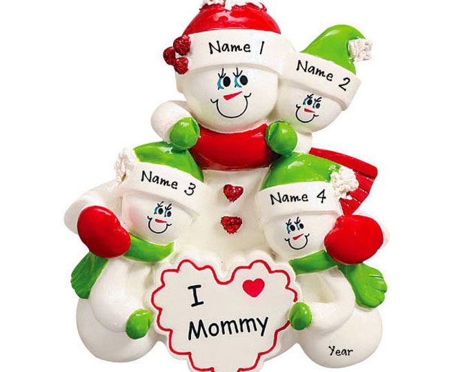 Single Parent Ornament - Personalized Single Parent Mom With 3 Children Christmas Ornament - Single Parent Personalized Christmas Ornament