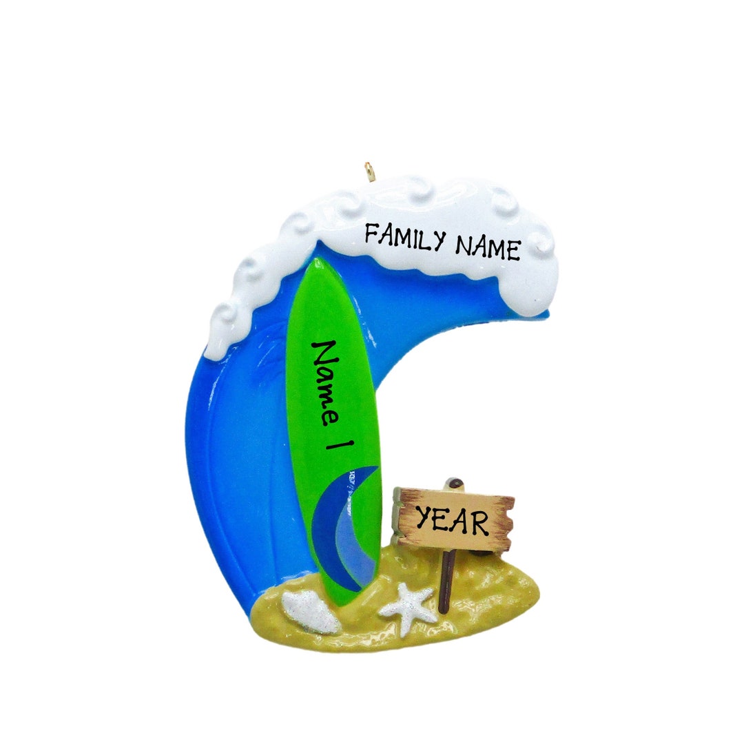 Surfing Ornament Personalized Surfboard Ornament Surfboard Christmas