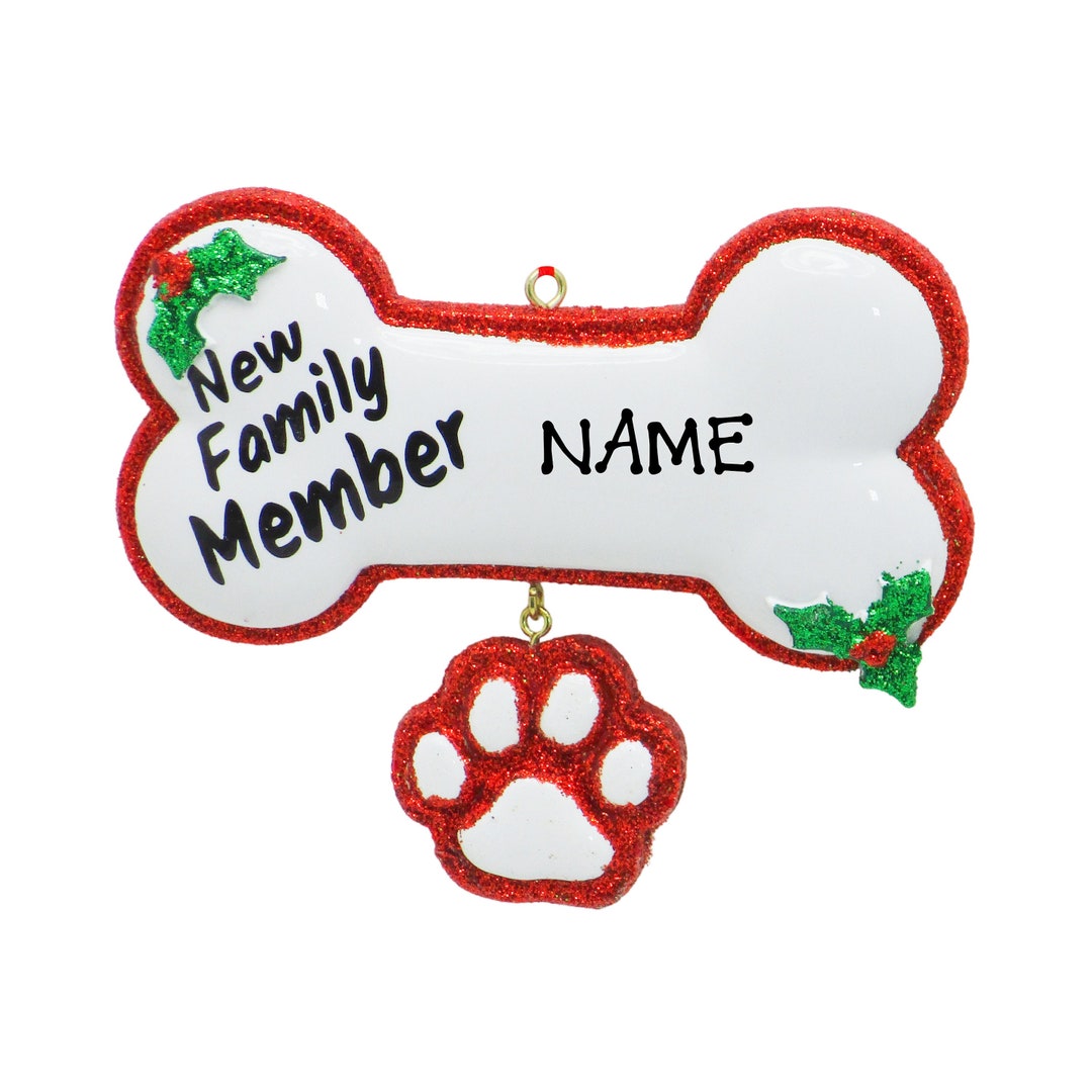 Dog Bone Ornament New Family Member Dog Lover Ornament Dog Christmas