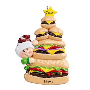 Cheeseburger Christmas Ornament - Hamburger Ornament Cheeseburger Lover Funny Food Gifts Personalized Christmas Custom Gift For Food Junkie