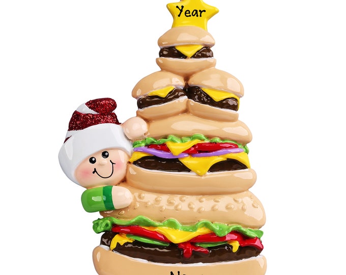 Cheeseburger Christmas Ornament - Hamburger Ornament Cheeseburger Lover Funny Food Gifts Personalized Christmas Custom Gift For Food Junkie