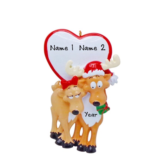Personalized Couple Ornament - Couple of Sweethearts, Reindeer Couple Christmas Ornament, Reindeer Christmas Decor, Cute Gift For Couples