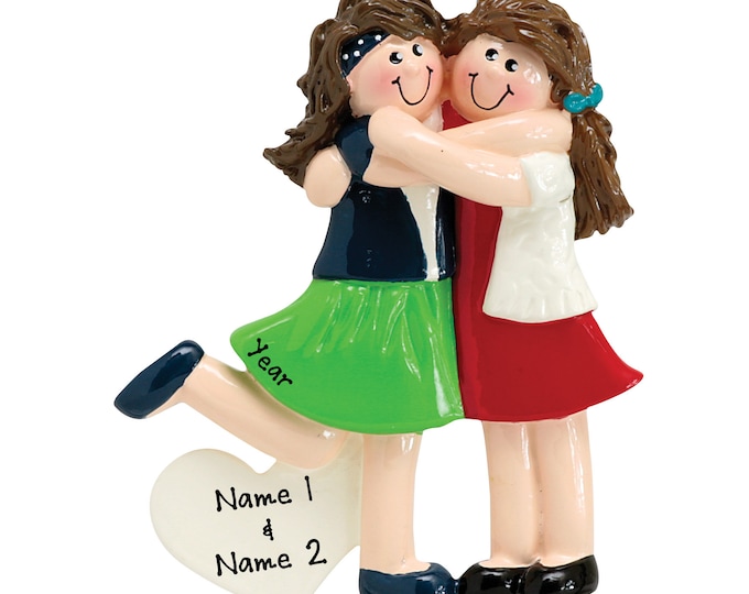Best Friends Personalized Ornament - 2 Best Friends Ornament - Ornament For 2 Sisters - Personalized Christmas Ornament - Custom Bestie Gift