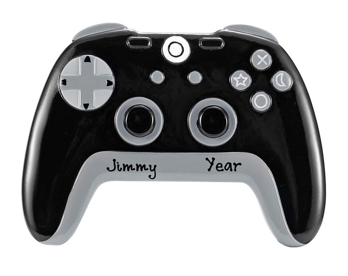 Personalized Video Gamer Ornament - Black Video Game Controller - Video Game Christmas Ornament For Him - Custom Video Gaming Gift For Boy