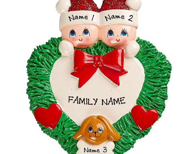 Couple With Dog Ornament - Dog With Couple Christmas Ornament - Couple With Pet, Couple 1st Christmas With Dog, Our First Christmas Together