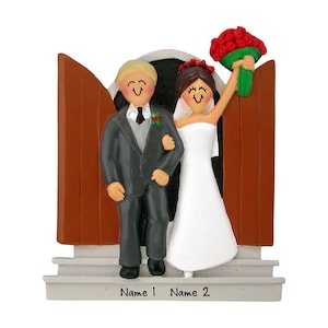 Wedding Couple Personalized Christmas Ornament - Gift For Newlyweds - 1st Christmas Married - Just Married Wedding Couple - Custom Ornament