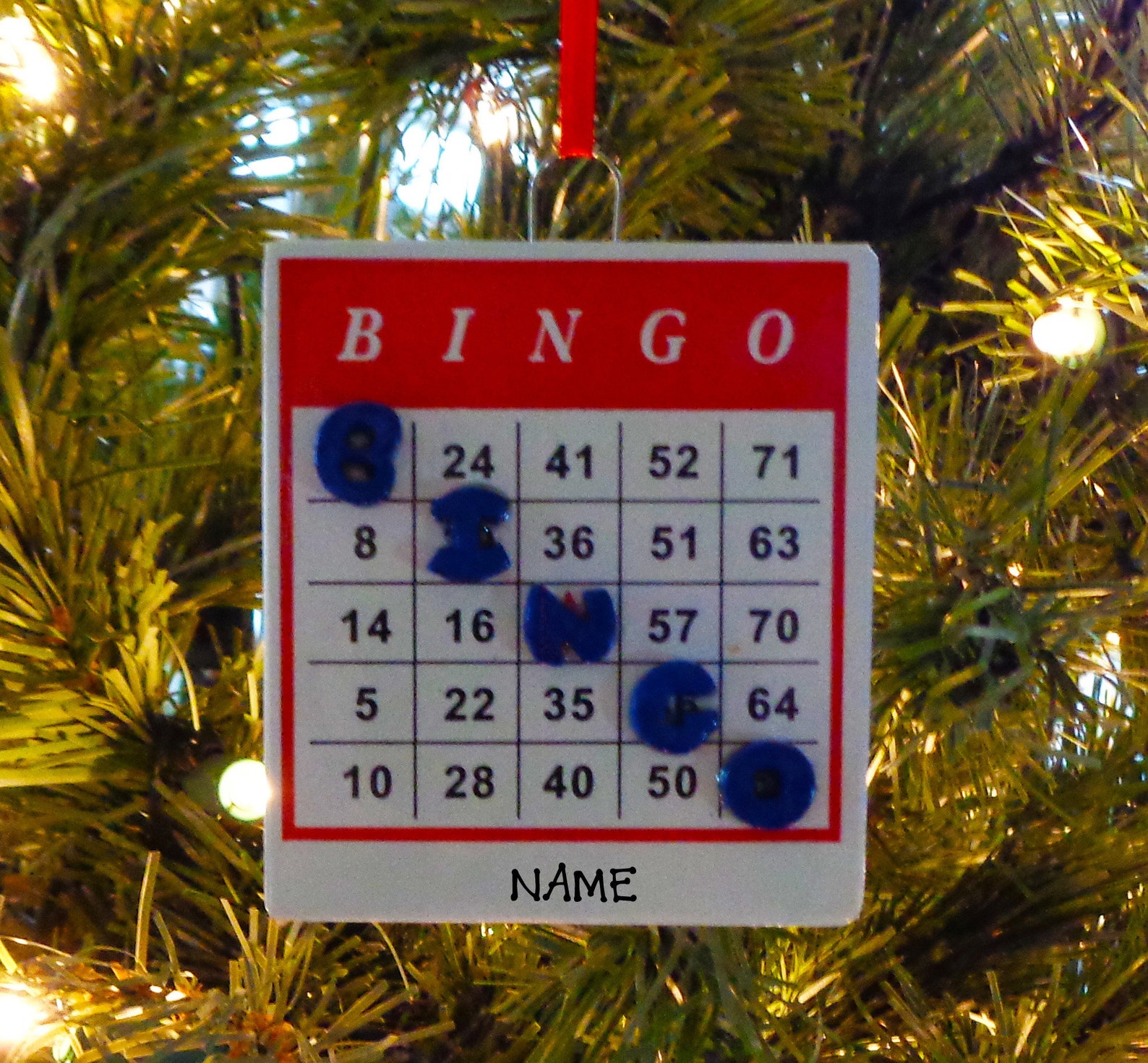 Bingo Card Game Board Christmas Ornament / Bingo Personalized Etsy
