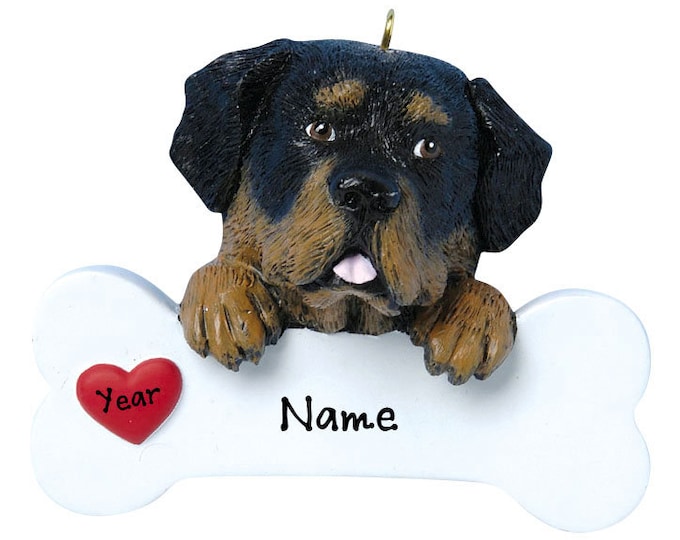 Rottweiler Dog Ornament Personalized 2025 - Dog Bone Christmas Ornament Gift For Dog Lover - Love My Custom Dog Memorial Ornament Pet Loss