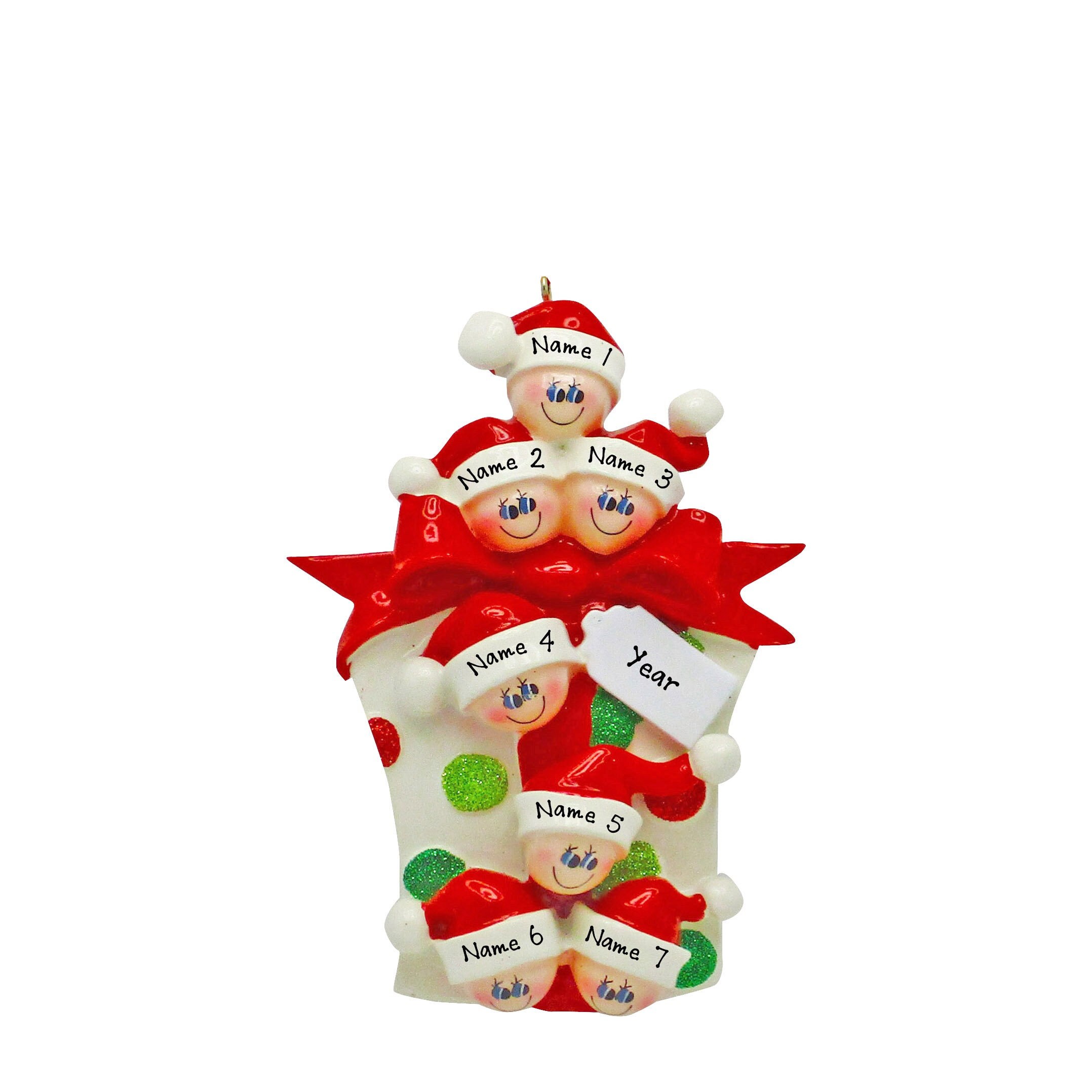 Personalized Gift Box Ornament Family of 7 Personalized Etsy