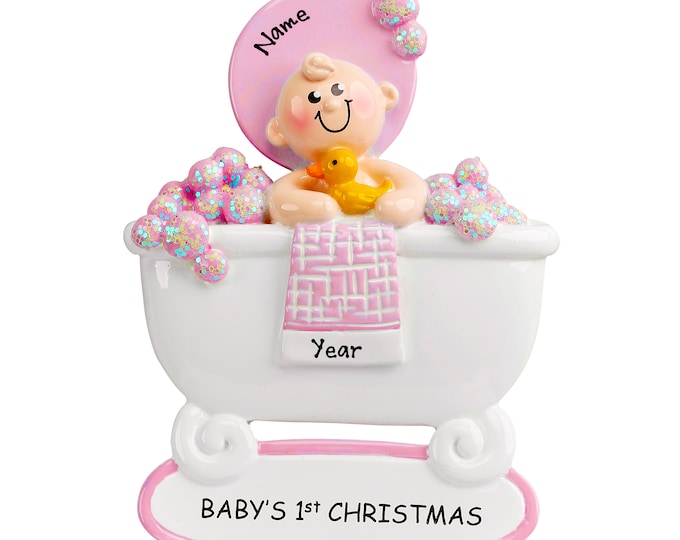 2025 Baby's First Christmas - Baby Girl's 2nd Christmas Ornament - Toddler Girl Bath Time Ornament - New Grandma Ornament - First Grandchild