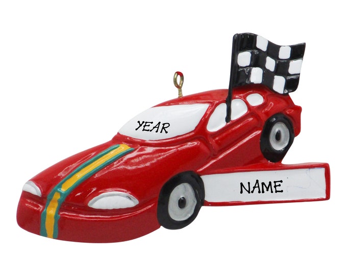 Personalized Race Car Ornament - Custom Race Car Ornament - Gift For Kids - Nascar - Go Kart Racing Ornament With Name Gift For Teen Driver