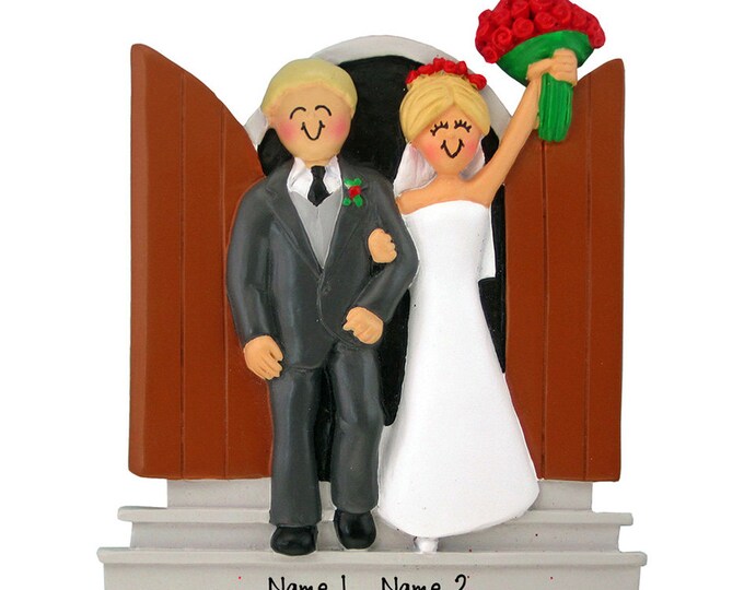 Wedding Couple Christmas Ornament - Gift For Newlyweds First Married Christmas Just Married Wedding Couple Personalized Wedding Ornament