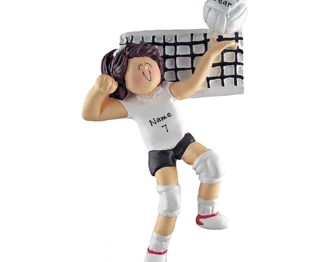 Personalized Volleyball Ornament - Burnett Girl Volleyball Player Female Playing Volleyball Christmas Ornament Volleyball Ornament With Name