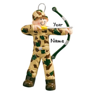 Bow Hunter Ornament - Archery Christmas Ornament -  Bow Hunting - Bow and Arrows Ornament - Girls Archery Personalized Christmas Ornament