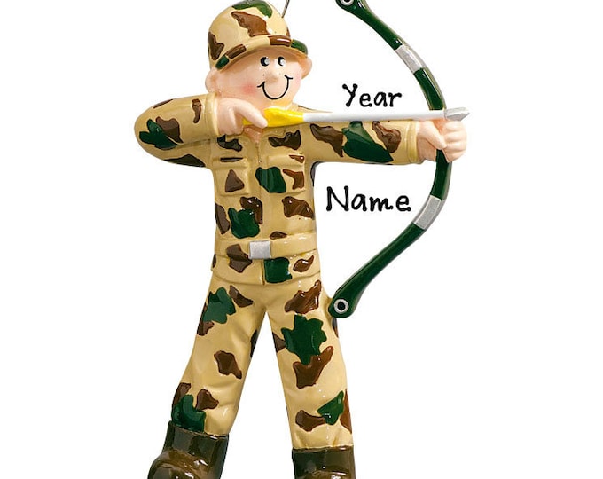 Bow Hunter Ornament - Archery Christmas Ornament -  Bow Hunting - Bow and Arrows Ornament - Girls Archery Personalized Christmas Ornament
