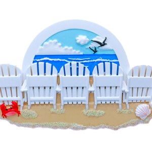 Personalized Beach Chair Ornament - Girl's Beach Trip - Family of 5 on Christmas Vacation - Trip To Beach Christmas Ornament, Nautical Décor image 6