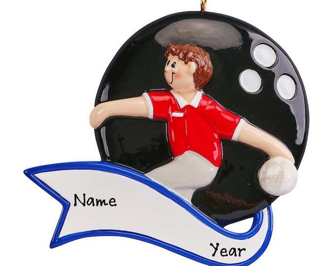 Personalized Bowling Ornament -  Bowling Ball Ornament - Boy Bowling - Gift For Bowling Lovers - Bowling Pin Strike - Christmas Ornament