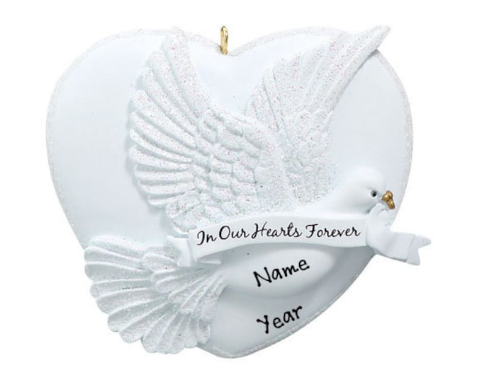 Personalized Memorial Christmas Ornament - In Our Hearts Forever Memorial Ornament - Christmas In Heaven - Personalized Memorial Gift