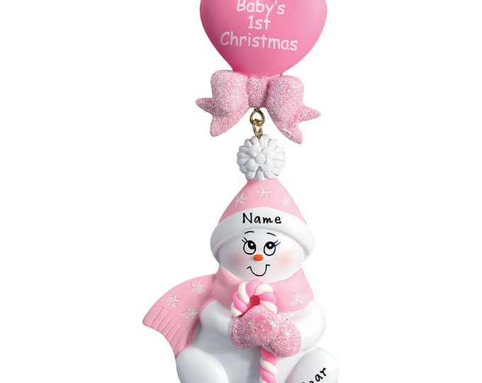 2023 Baby First Christmas - Baby Girl Christmas Ornament - Snow Baby Ornament - Baby Ornament With Name - Personalized Christmas Ornament